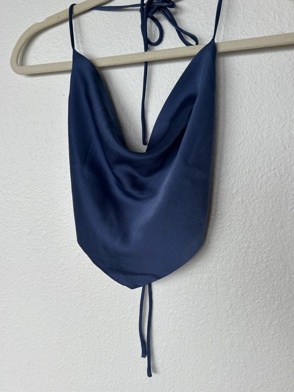 Satin Cowl Neck open back Halter top